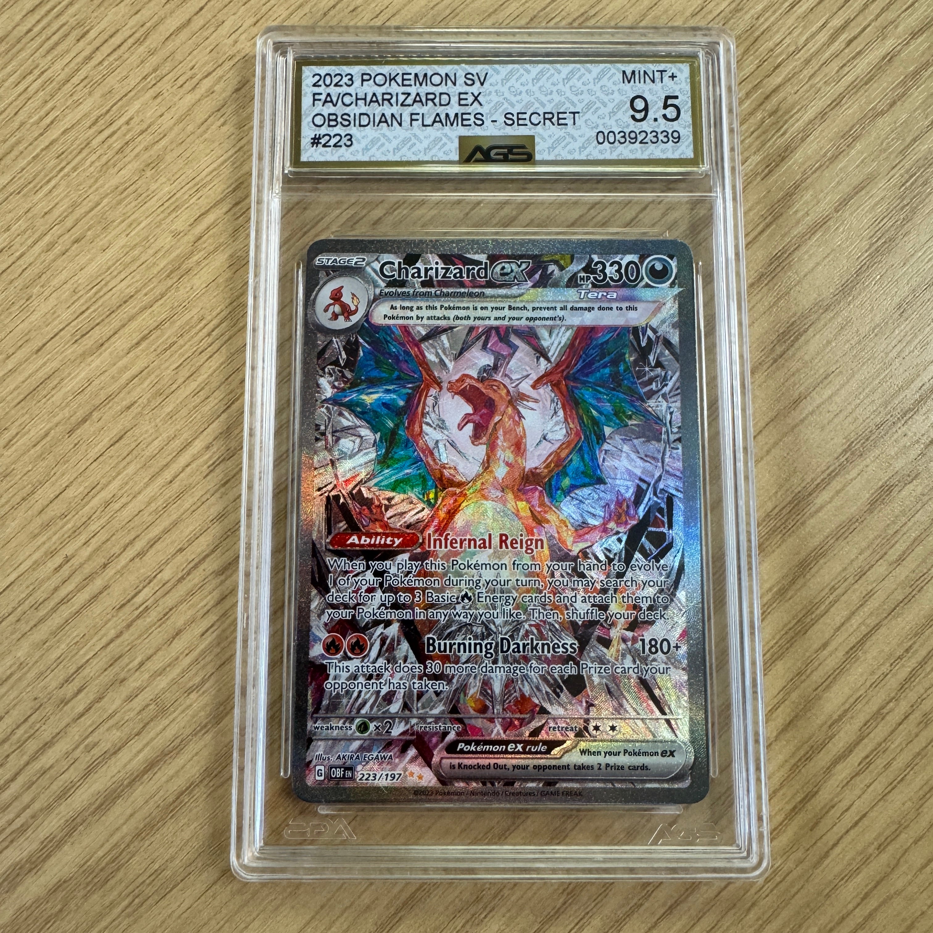2023 POKEMON OBF EN-OBSIDIAN FLAMES SPECIAL ILLUSTRATION RARE CHARIZARD AGS 9.5 2023 POKEMON OBF EN-OBSIDIAN FLAMES SPECIAL ILLUSTRATION RARE CHARIZARD AGS 9.5